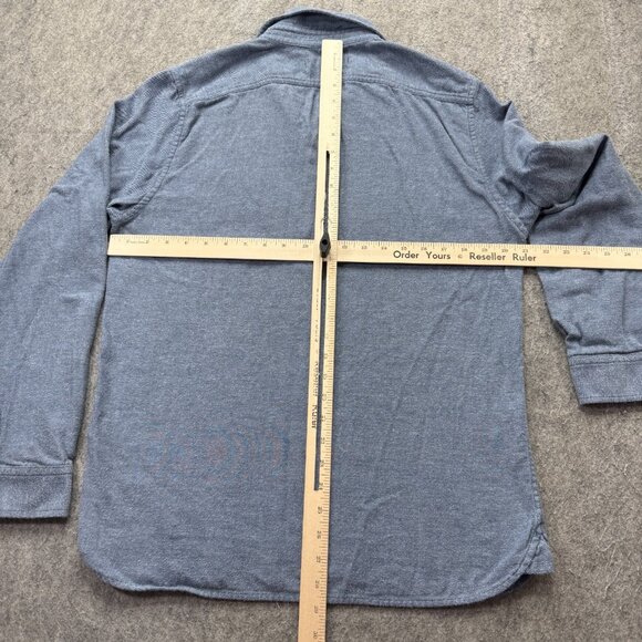 Outerknown Chambray Shirt Men M Blue Long Sleeve Utility Pocket Button Up - Picture 9 of 14